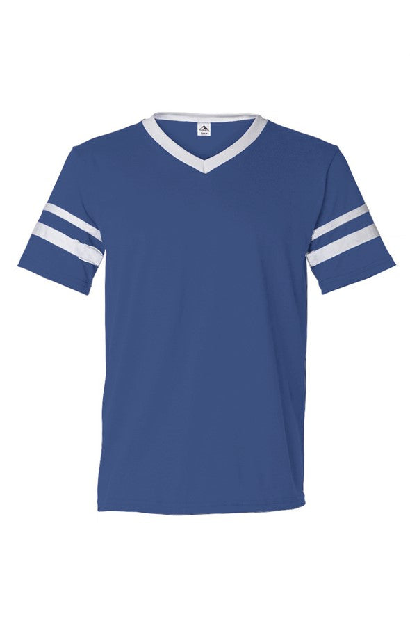 BFC No Logo V Neck Striped Sleeves Jersey