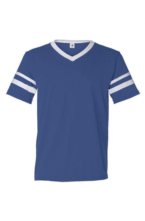 BFC No Logo V Neck Striped Sleeves Jersey