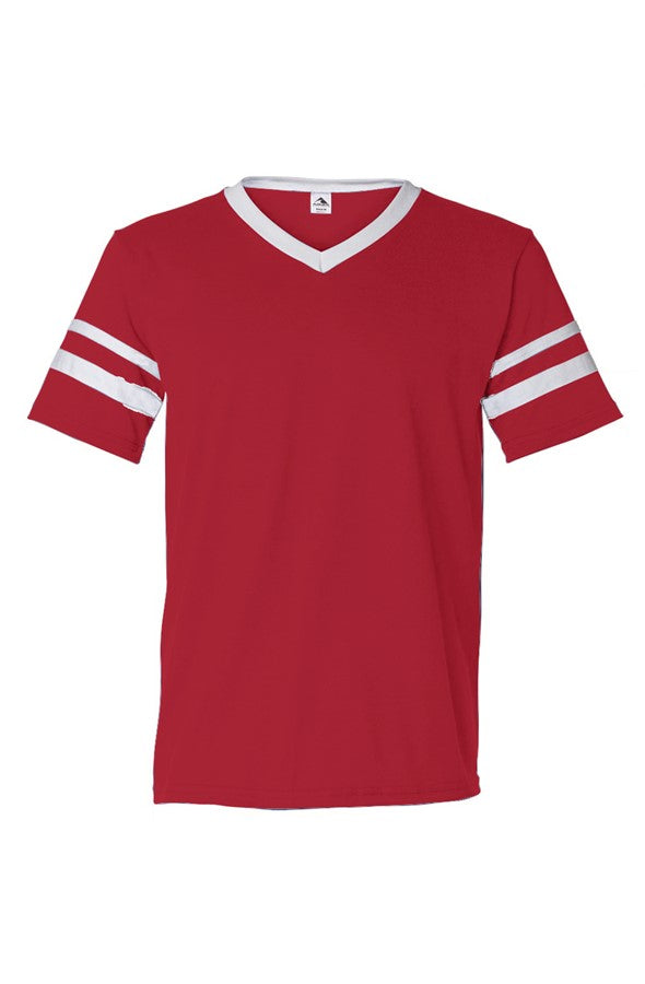 BFC No Logo V Neck Striped Sleeves Jersey