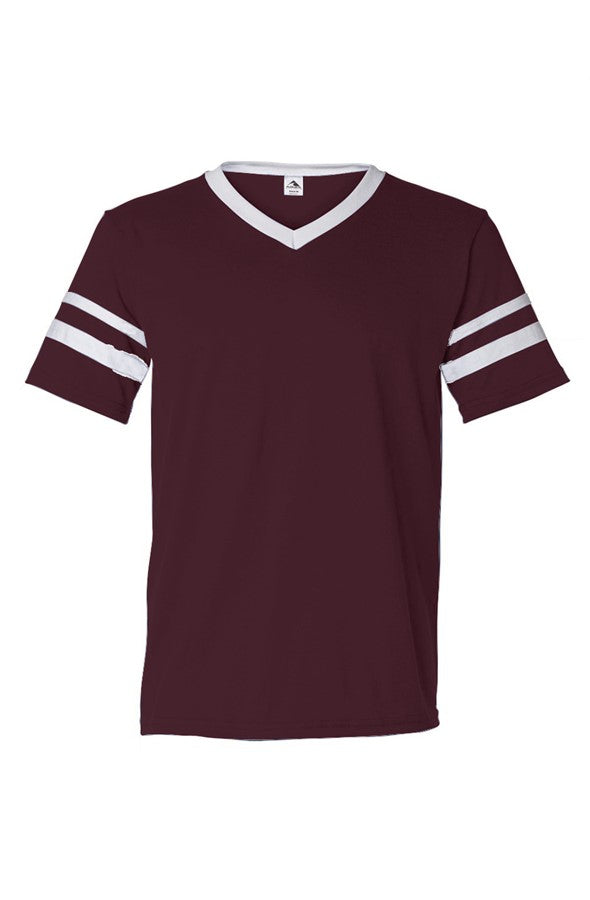BFC No Logo V Neck Striped Sleeves Jersey