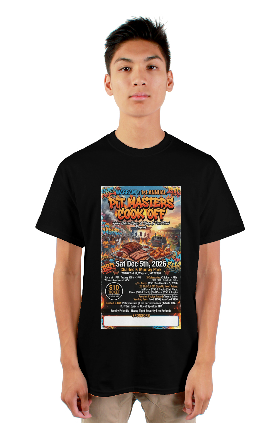 Wagram's 1st Annual Pit Master CookOff gildan mens tshirt