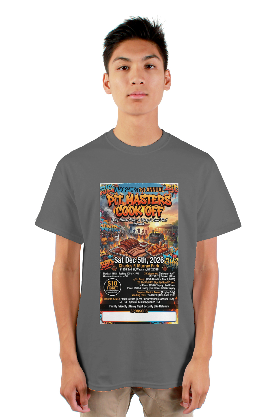 Wagram's 1st Annual Pit Master CookOff gildan mens tshirt