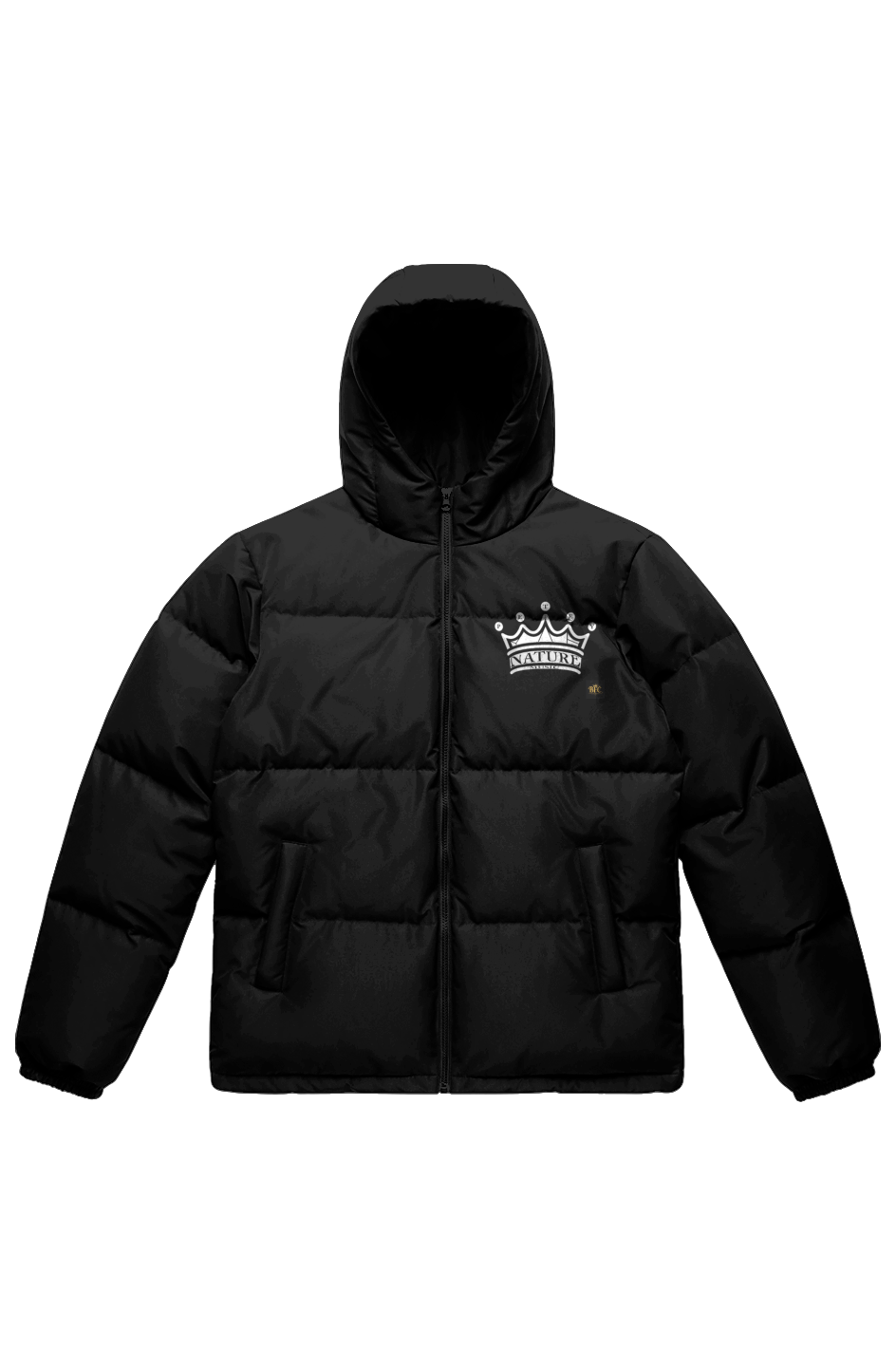 Petey Nature Music Embroidered Logo Hooded Puffer Jacket