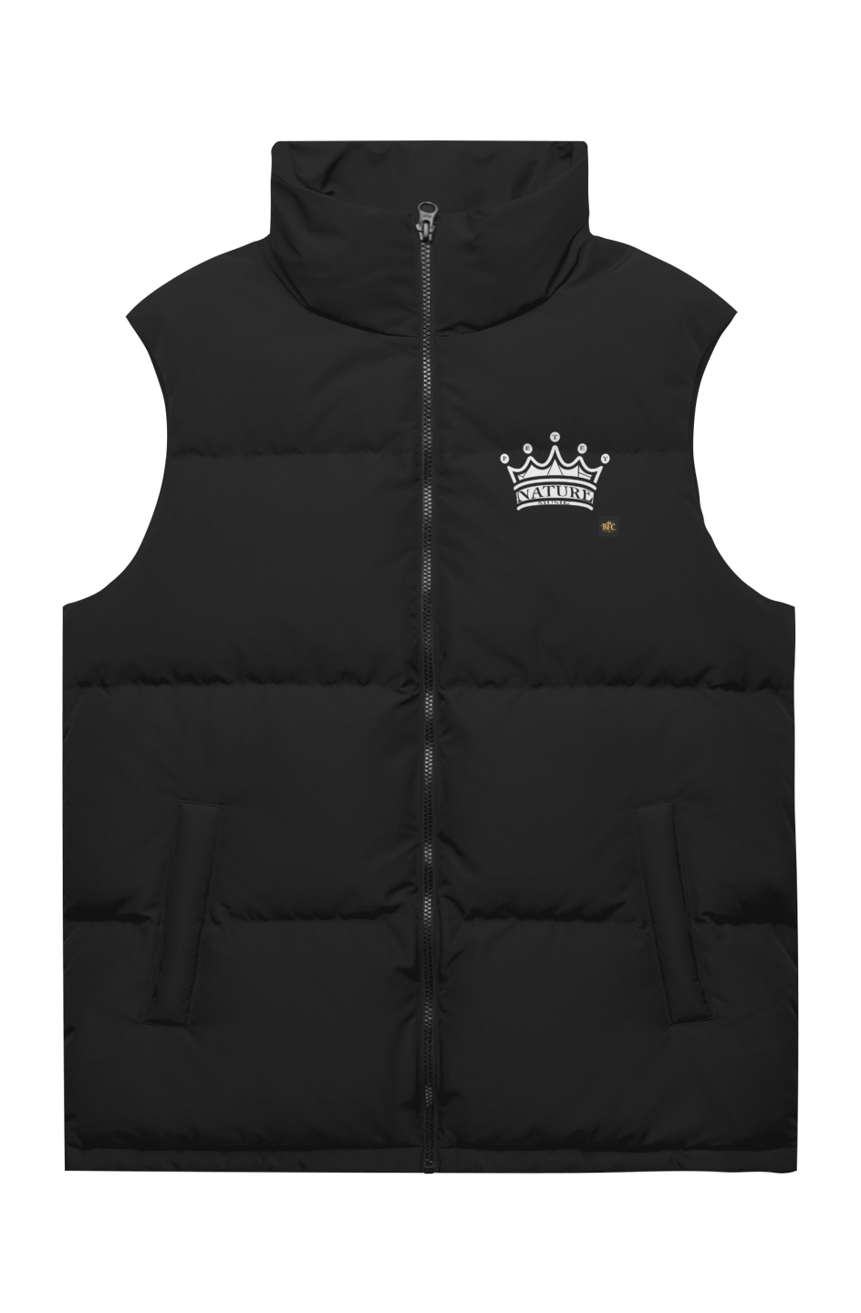 Petey Nature Music Embroidered Logo Mens Puffer Vest Jacket